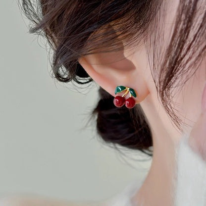 Cute Cherry Stud Earrings