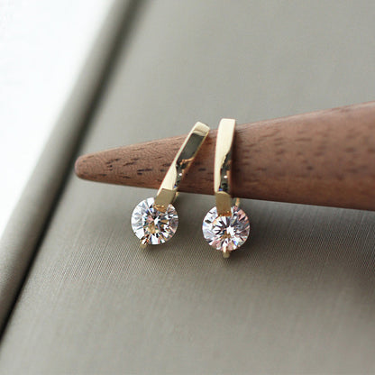 Minimal Crystal Drop Earrings