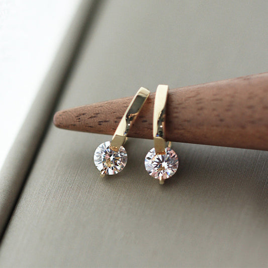 Minimal Crystal Drop Earrings