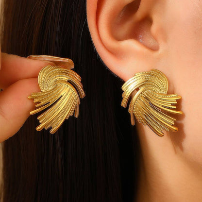 Korean Luxe Swirl Statement Earrings