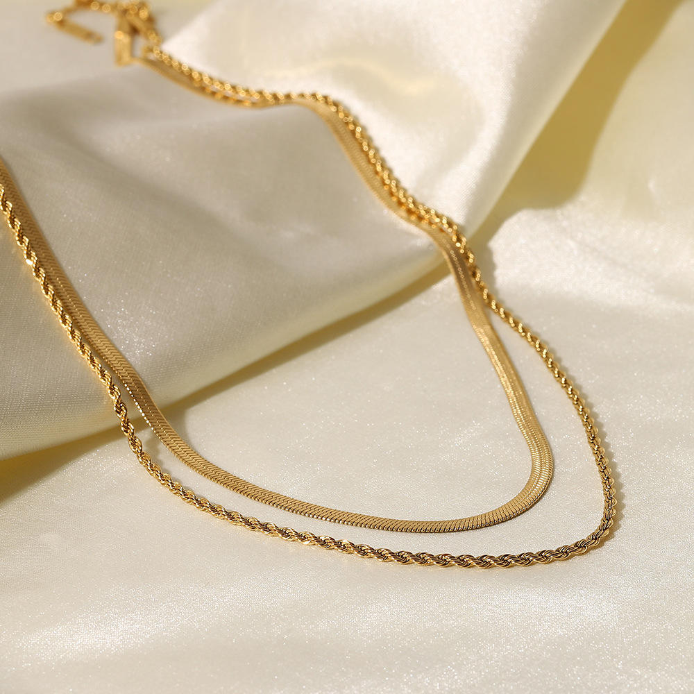 Double Layer Gold Chain Necklace