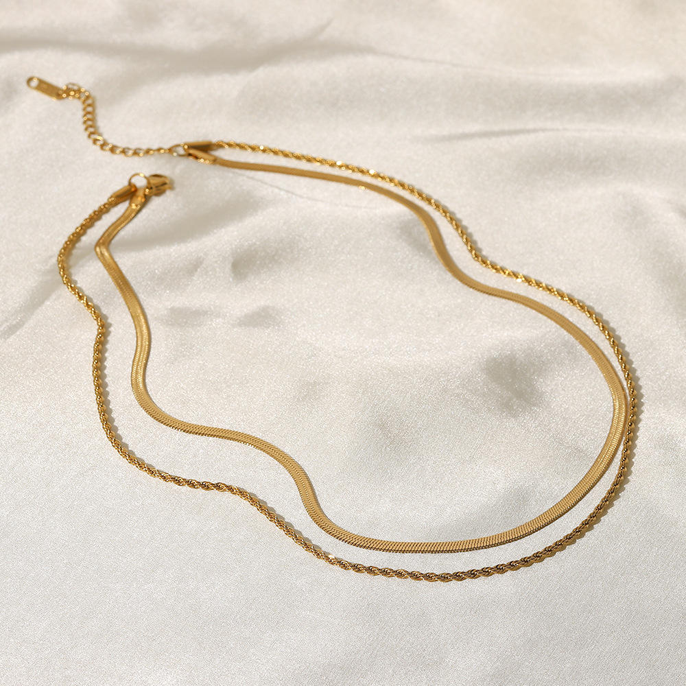 Double Layer Gold Chain Necklace