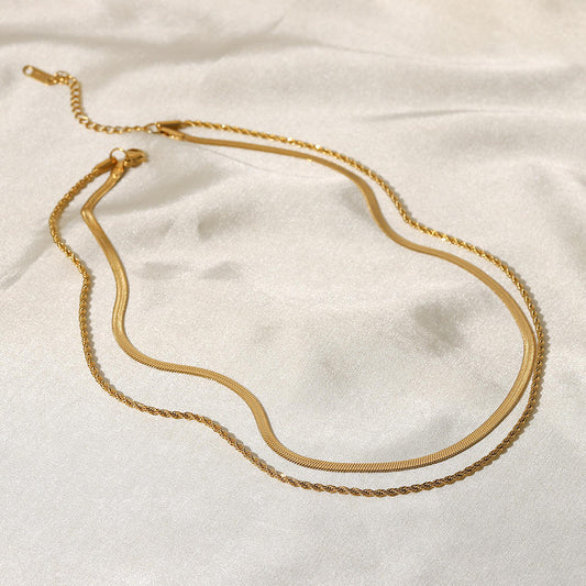 Double Layer Gold Chain Necklace