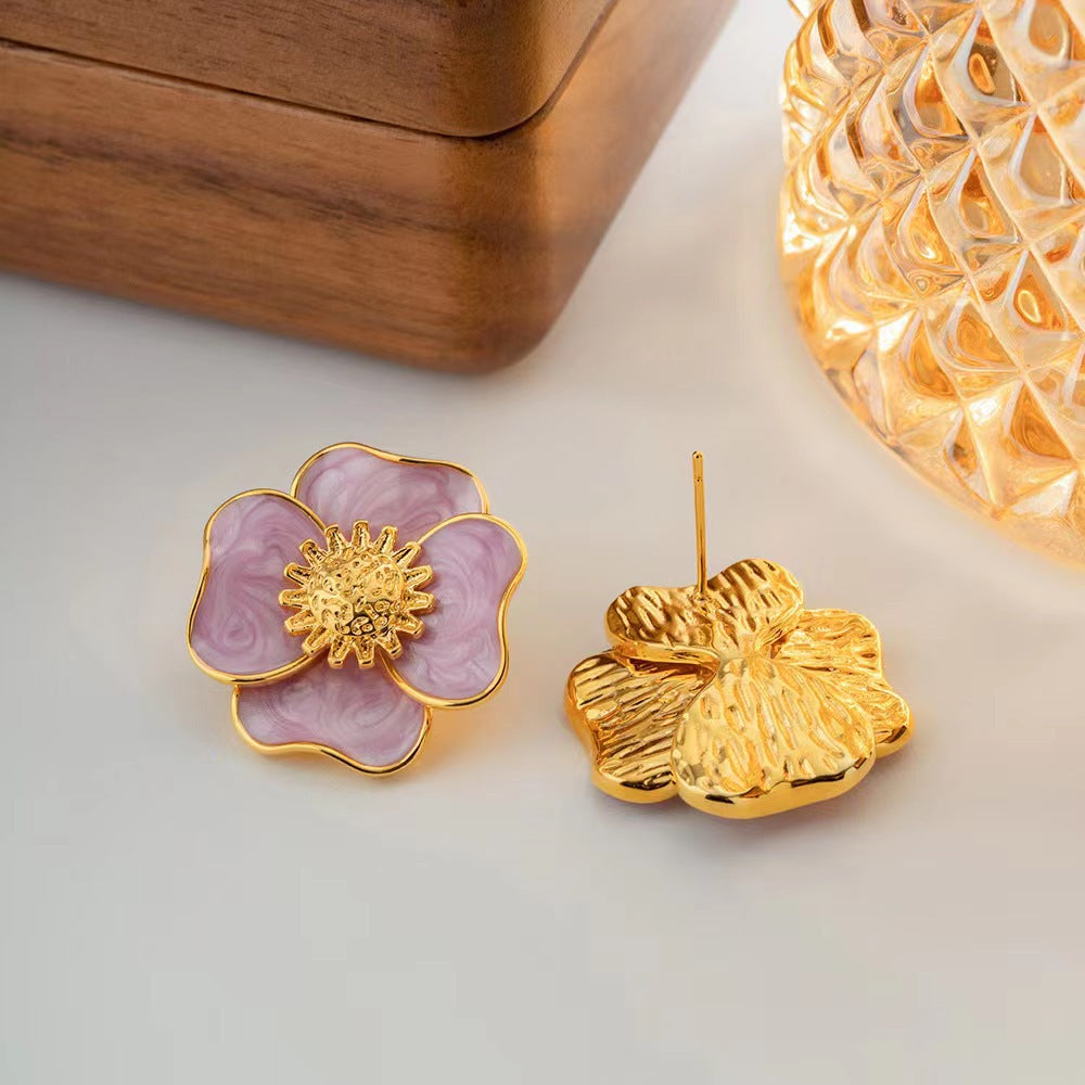 Lavender Blossom Stud Earrings