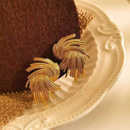 Korean Luxe Swirl Statement Earrings