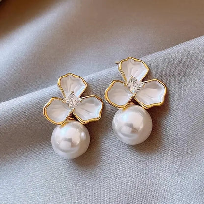 Three Leaf Flower Earrings