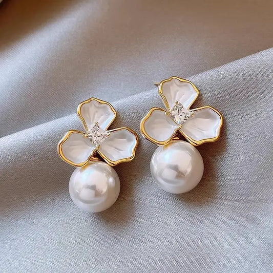 Three Leaf Flower Earrings