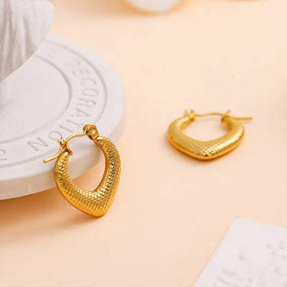Textured Classic Anti-Tarnish Hoop Earrings