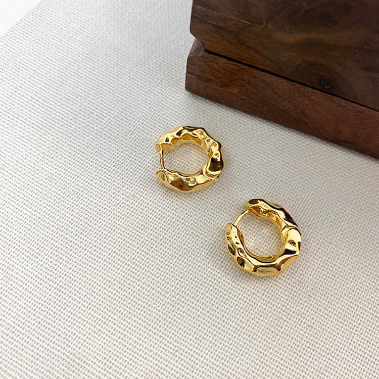 Textured Gold-Tone Hoop Earrings