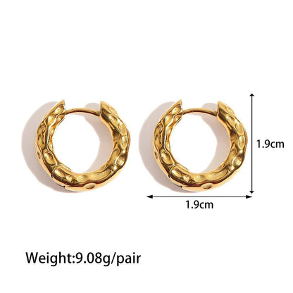 Textured Gold-Tone Hoop Earrings