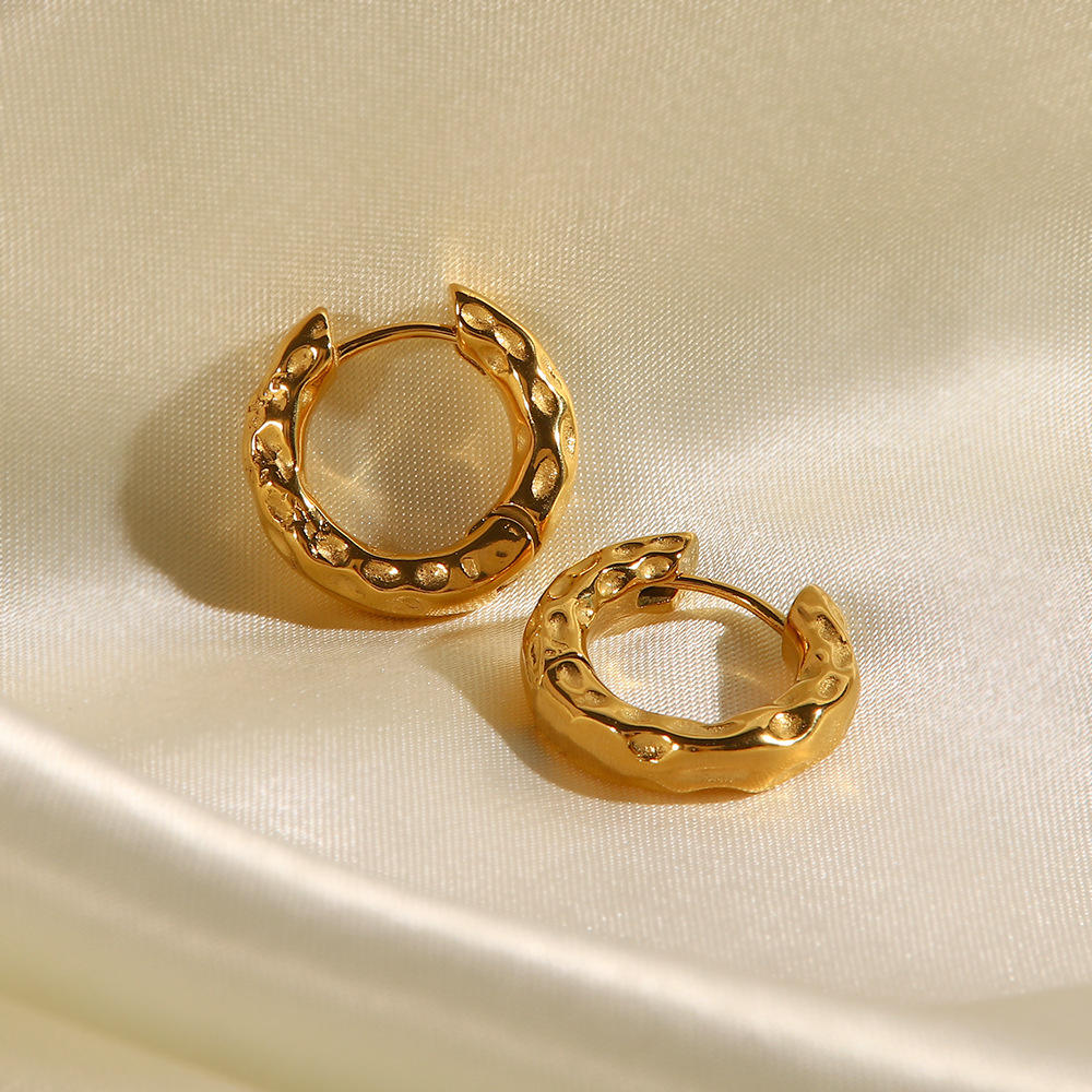 Textured Gold-Tone Hoop Earrings