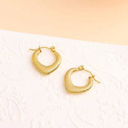 Textured Classic Anti-Tarnish Hoop Earrings