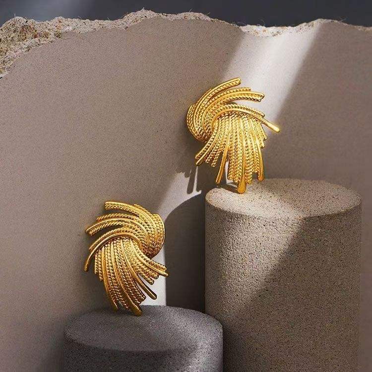 Korean Luxe Swirl Statement Earrings