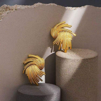 Korean Luxe Swirl Statement Earrings