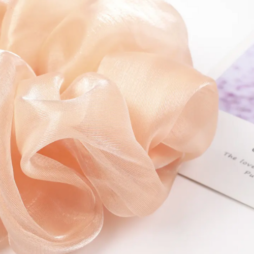 Soft Glimmer Satin Plain Color Elastic Organza Hair Scrunchies