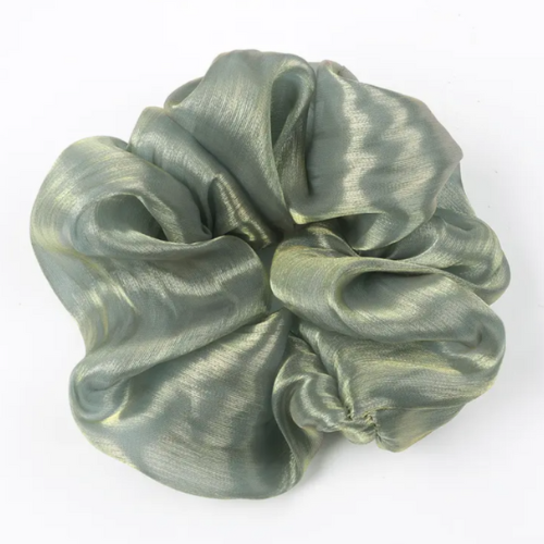 Soft Glimmer Satin Plain Color Elastic Organza Hair Scrunchies