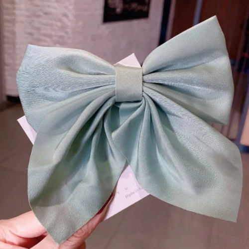 Silky Satin Big Hair Ribbons Bow for Girls Ponytail Holder