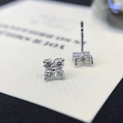 Floral CZ Stud Earrings