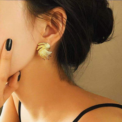 Korean Luxe Swirl Statement Earrings