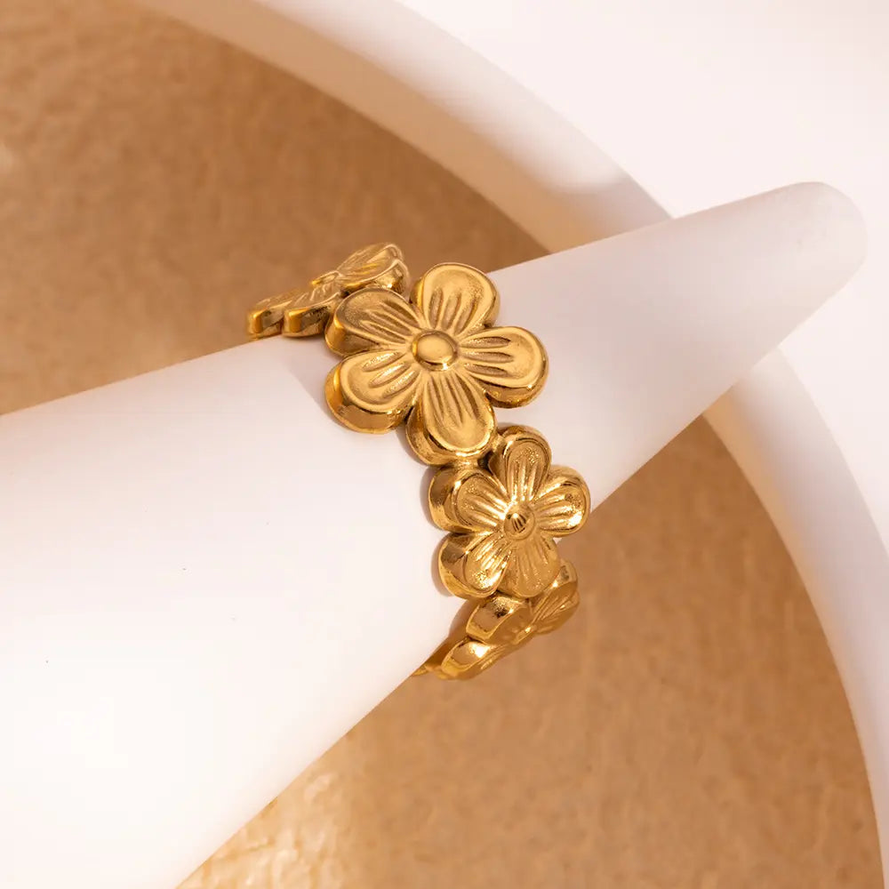 Flower Adjustable Opening Rings