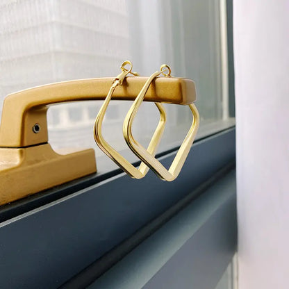 Plain Metal Matte Large Hoop Earrings