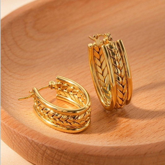 Golden Braid Hoops – Anti-Tarnish Edition