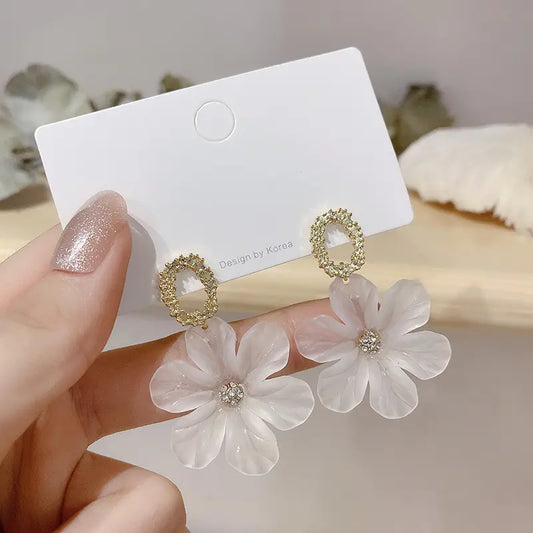 Acrylic Flower Earrings - BlingVows - Best Imitation & Anti Tarnish Jewelry Wholesaler
