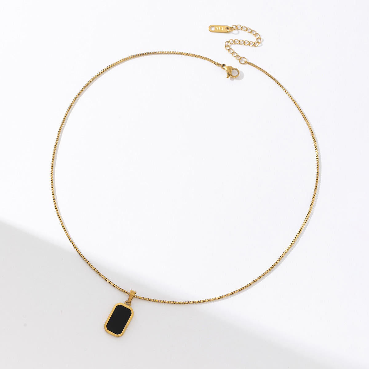 Aura Rectangular Pendant Necklace Dual Side