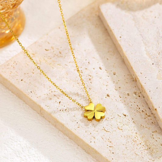 Gold Flower Charm Chain Necklace
