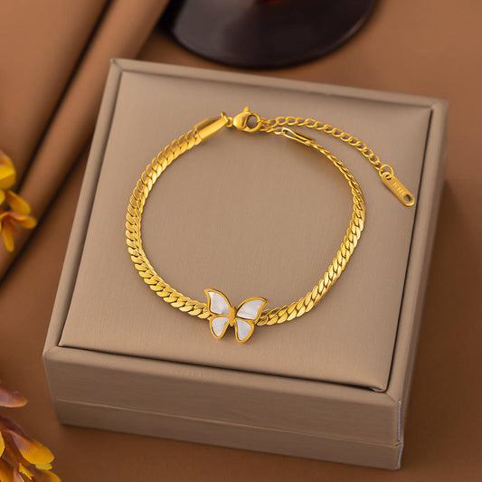 Butterfly Charm Gold Chain Bracelet