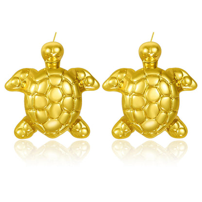 Gold Turtle Stud Earrings