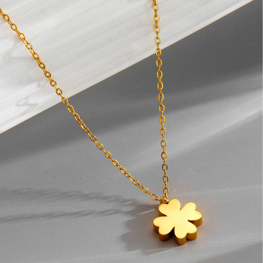 Gold Flower Charm Chain Necklace