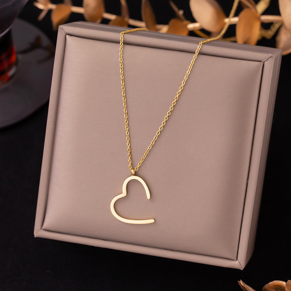 Minimal Open Heart Gold Necklace