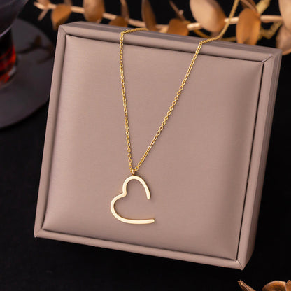 Minimal Open Heart Gold Necklace