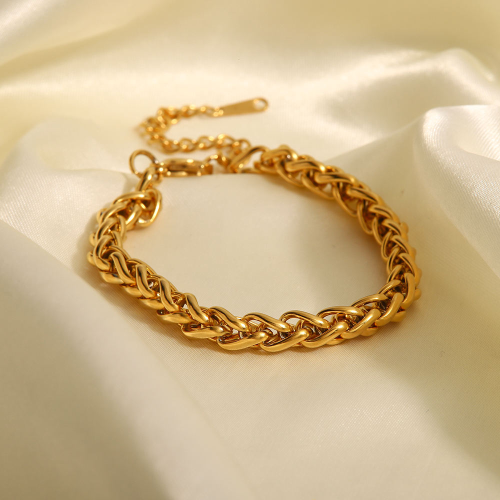 Gold Double Link Chain Bracelet