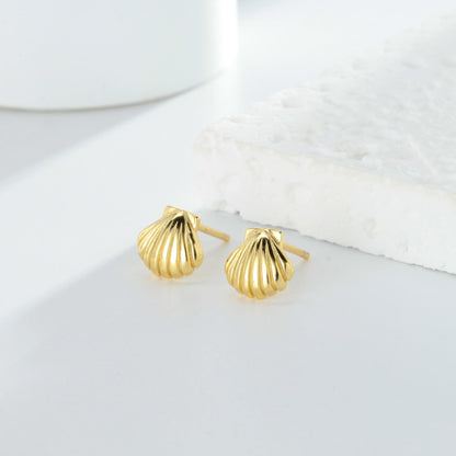 Gold Shell Stud Earrings