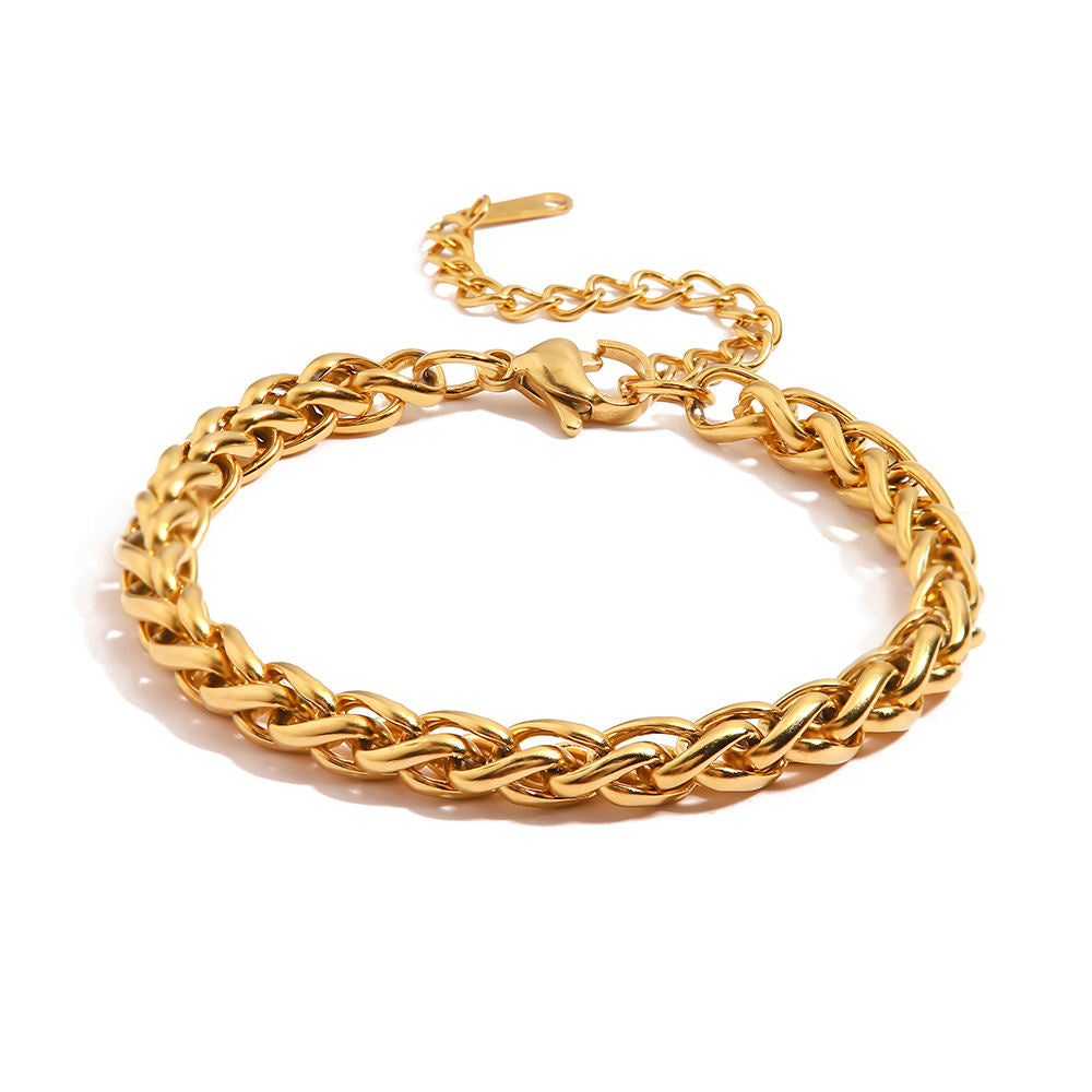 Gold Double Link Chain Bracelet