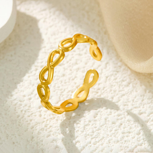 Infinity Link Gold Adjustable Ring