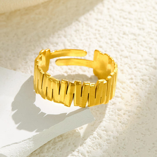 Chunky Textured Gold Open Ring