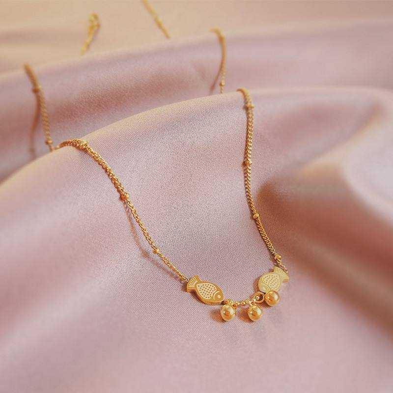 Cute Fish Charm Gold Necklace