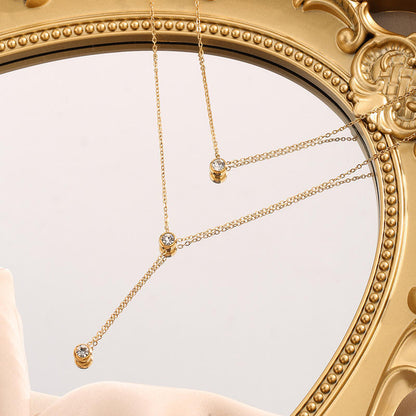 Layered Gold Drop Pendant Necklace