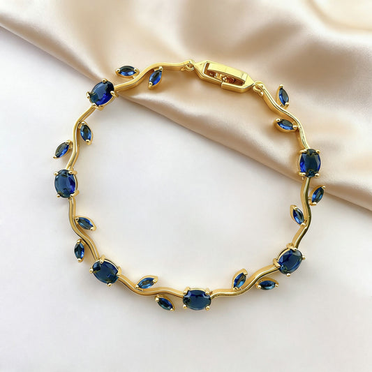 Blue Tulip Crystal Bracelet