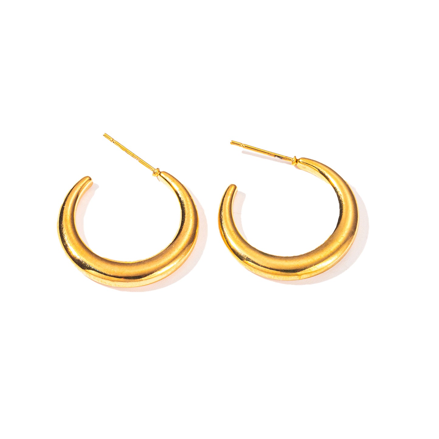 Bold Crescent Hoop Earrings – Anti-Tarnish - BlingVows - Best Imitation & Anti Tarnish Jewelry Wholesaler