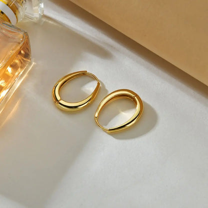 Bold Oval Anti-Tarnish Hoop Earrings - BlingVows - Best Imitation & Anti Tarnish Jewelry Wholesaler
