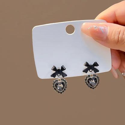 Bowknot Love Heart Drop Earrings - BlingVows - Best Imitation & Anti Tarnish Jewelry Wholesaler
