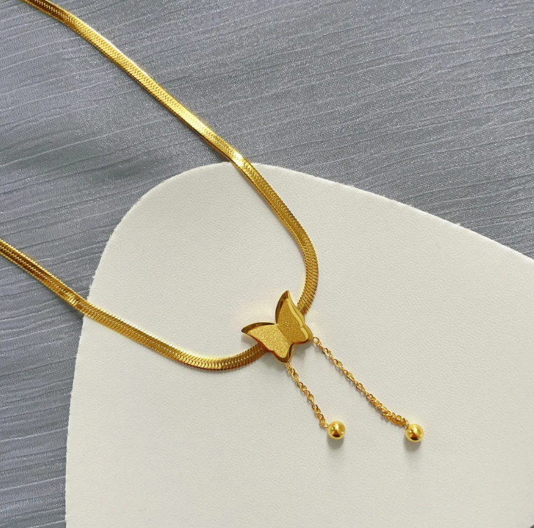 Butterfly Snake Chain Necklace - BlingVows - Best Imitation & Anti Tarnish Jewelry Wholesaler