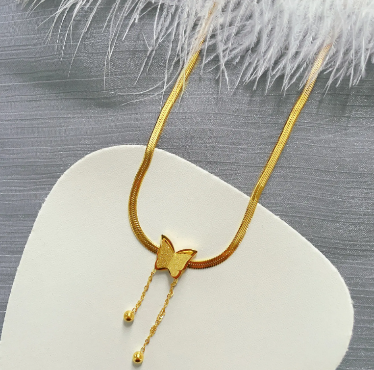 Butterfly Snake Chain Necklace - BlingVows - Best Imitation & Anti Tarnish Jewelry Wholesaler