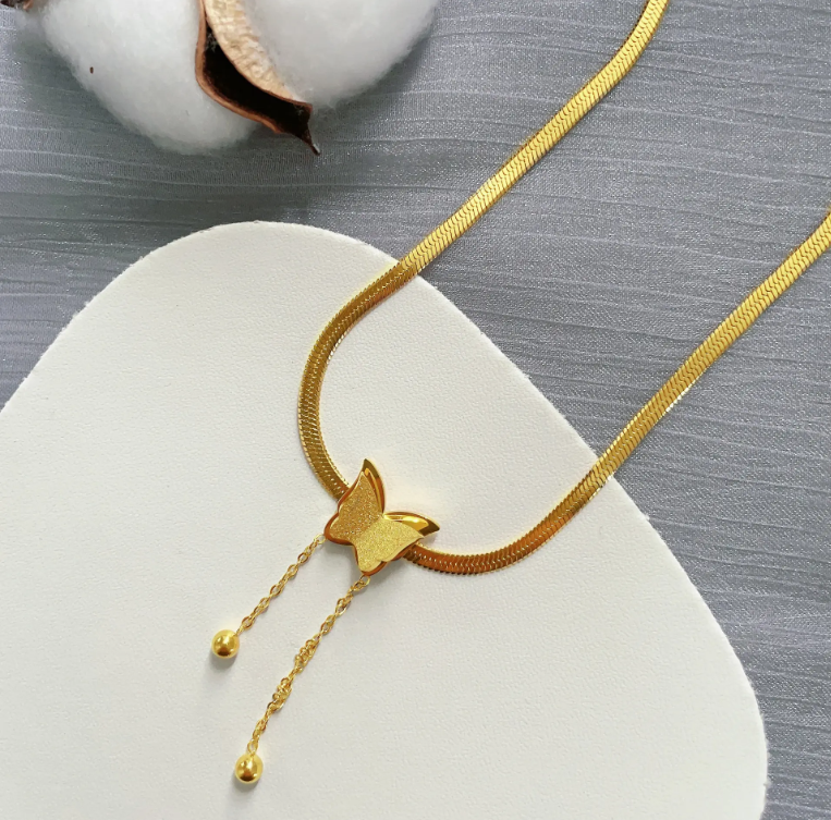 Butterfly Snake Chain Necklace - BlingVows - Best Imitation & Anti Tarnish Jewelry Wholesaler