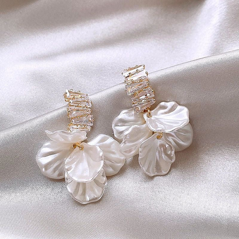 Crystal Bloom Petal Drop Earrings - BlingVows - Best Imitation & Anti Tarnish Jewelry Wholesaler