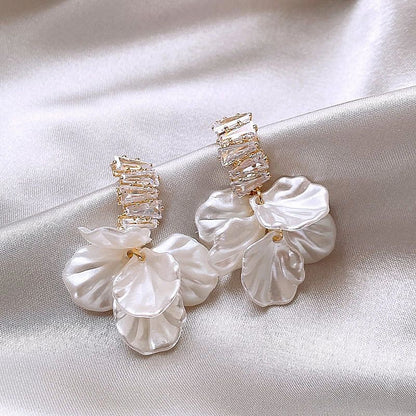 Crystal Bloom Petal Drop Earrings - BlingVows - Best Imitation & Anti Tarnish Jewelry Wholesaler